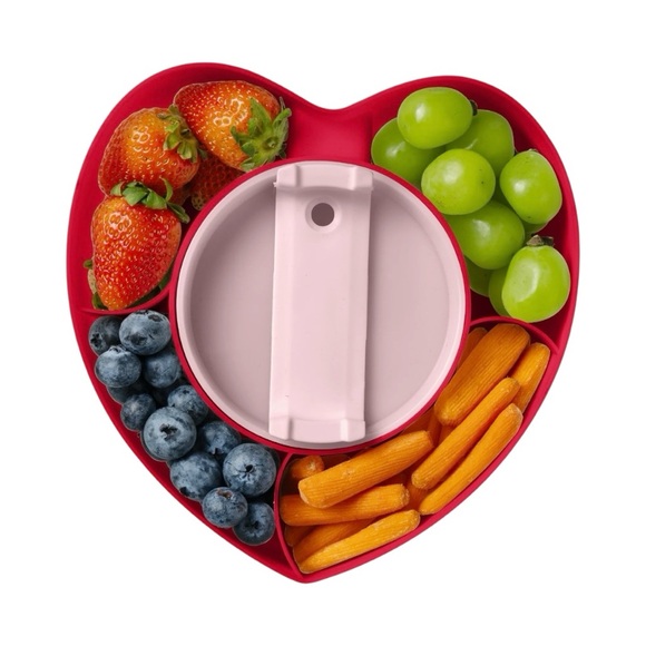 Cook With Color Red Heart-Shaped Tumbler Snack Tray - Picture 4 of 5